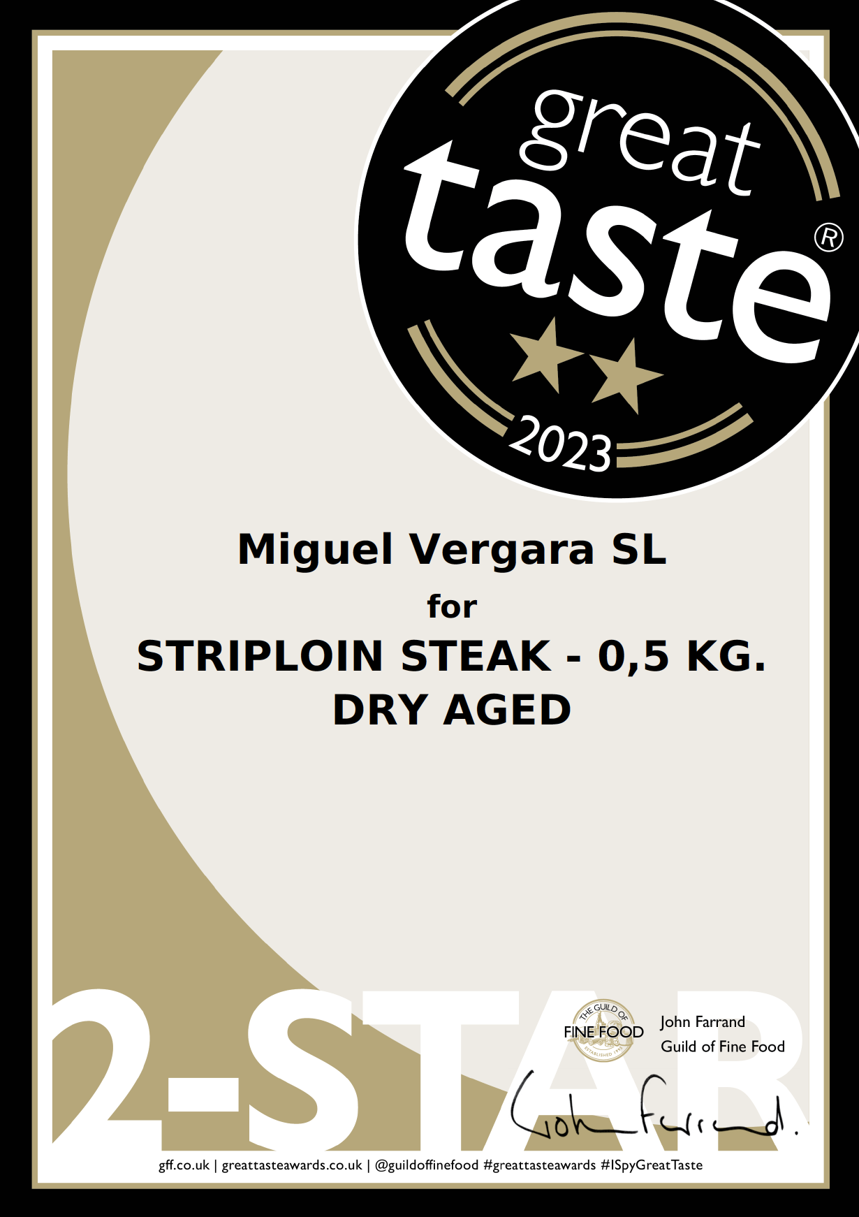 El Lingote de Lomo Bajo premiado con dos estrellas en los Great Taste Awards