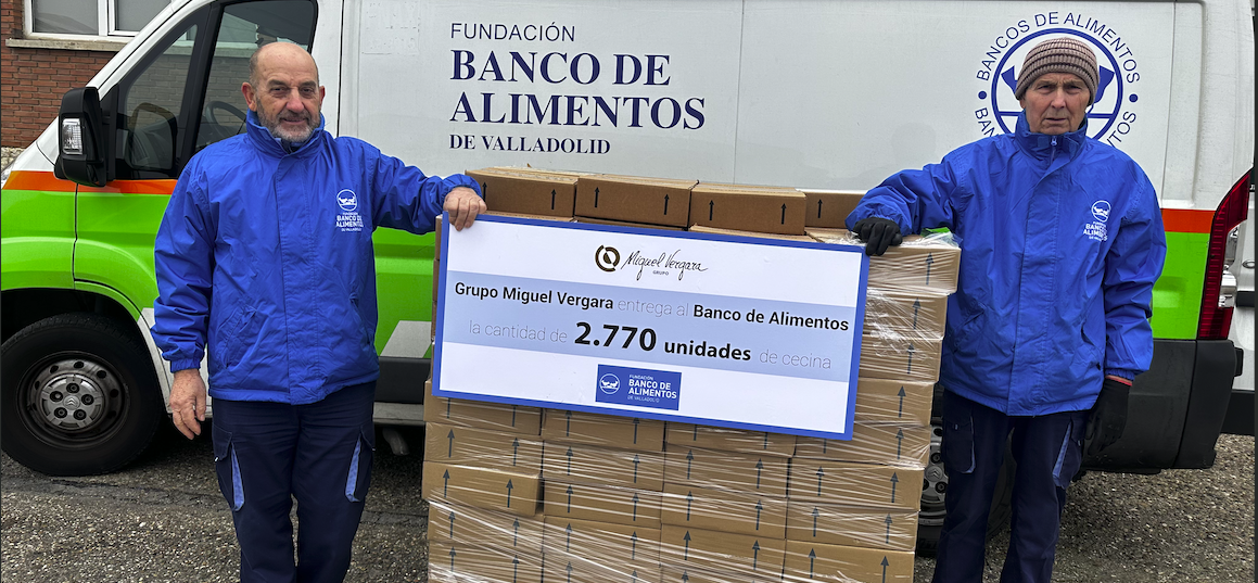 Grupo Miguel Vergara dona más de 2.800 kilos de cecina de buey al Banco de Alimentos de Valladolid