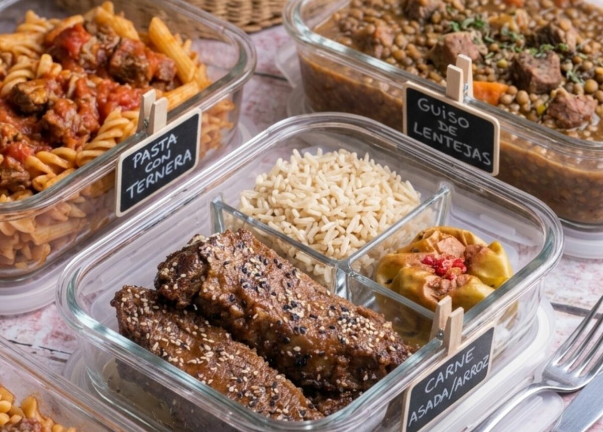 batch cooking con carne de vacuno